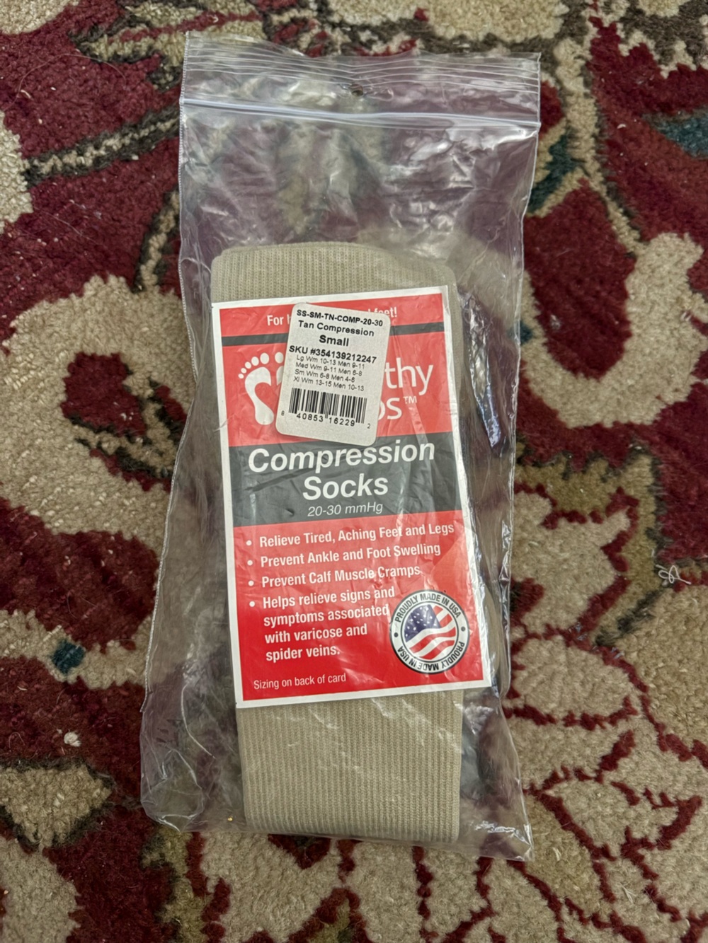 Health step:Compression Socks for women, Tan Compression Socks (Small)